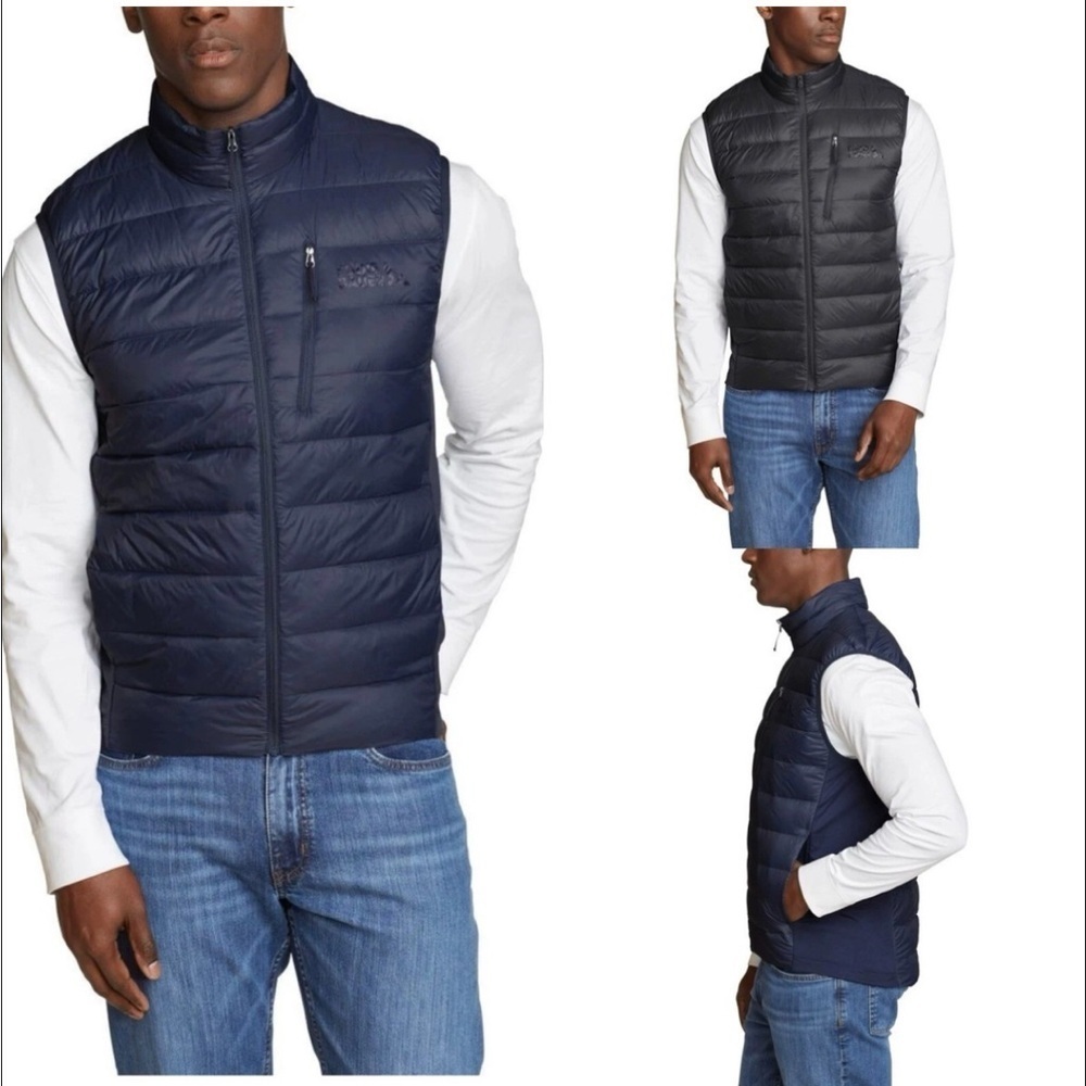Eddie Bauer Men’s Lightweight Down 550 Insulation Full-Zip Vest Sz S GorpcoreEUC